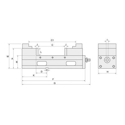 HOMGE CNC Maskinskruvstycke med 130 mm käftbredd, vändbara toppbackar och mekanisk fastspänning (HPAC-100S)